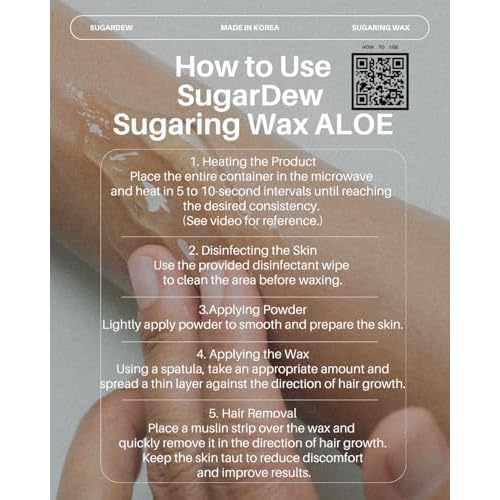 SugarDew Premium DIY Sugar Wax Kit with Aloe | Hair Removal for Legs, Arms, Face & Body | Made in Korea | 10.58oz All-in-One Set