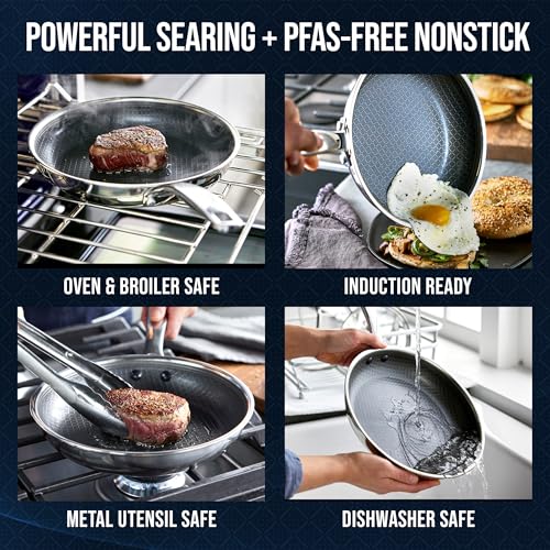 Blue Diamond Diamond Bond 2-Piece Stainless Steel Nonstick Fry Pan Set – 8" & 10"