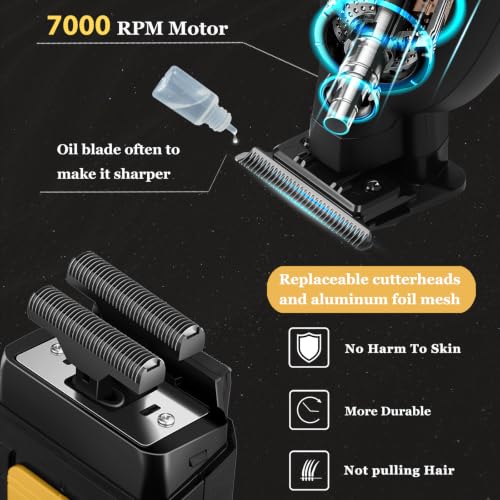 KEMEI Zero Gapped Cordless Hair Trimmer & Foil Shaver Kit for Men