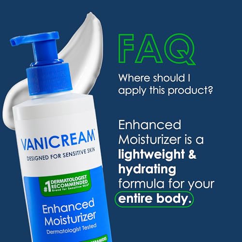 Vanicream Enhanced Moisturizer, 12 fl oz, Formulated without Common Irritants, Body Moisturizer, All-Day Hydration with Hyaluronic Acid, Glycerin & Ceramides for Sensitive Skin