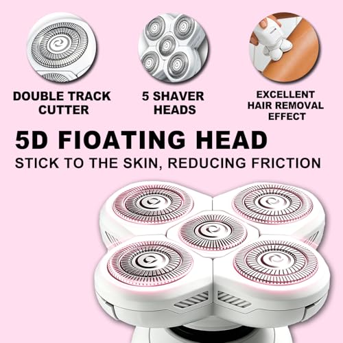 3 Pack White Titanium Alloy Shaver Heads Replacement for Frebird Flex Series - Men's Electric Head Shaver