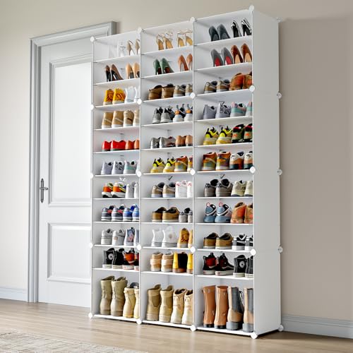 Large 72-Pair Shoe Rack Organizer - Tall & Expandable Closet Storage System
