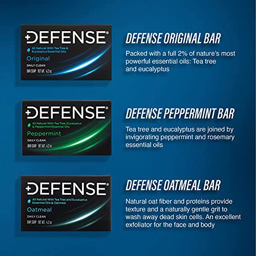 Defense Soap 12-Pack All Natural Tea Tree Bar Soap for Men - 4.2 oz Each