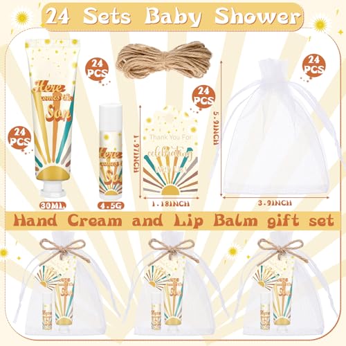 Here Comes The Sun Baby Shower Gift Set - Hand Cream & Lip Balm, 24 Sets (This listing: Here Come the Son)