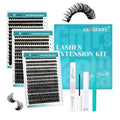 GEMERRY DIY Lash Clusters Kit 10-18mm 60D+80D+100D D Curl Eyelash Extension Set