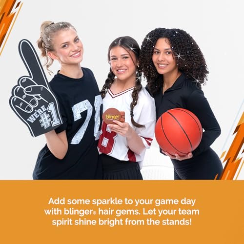 Blinger Ultimate Fan Starter Set - Sparkle Hair Crystals & Tool for Game Day