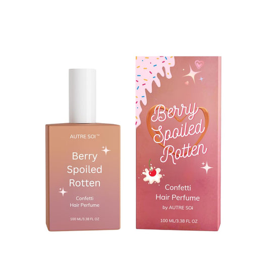 AUTRE SOI Confetti Hair Perfume Berry Spoiled Rotten with Natural Fragrance Oil 100ML/ 3.38FL OZ, Sweet & Fruity Vanilla, Cotton candy parfum, hair mist spray, Cruelty Free, Long lasting for all hair.