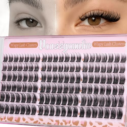 Short Wispy Lash Clusters 10-12-14mm Natural Eyelashes Clusters pesta?as postizas naturales C Curl Cluster Eyelash Extensions Fairy Lashes Clusters Lightweight Eyelash Clusters DIY Individual Lashes