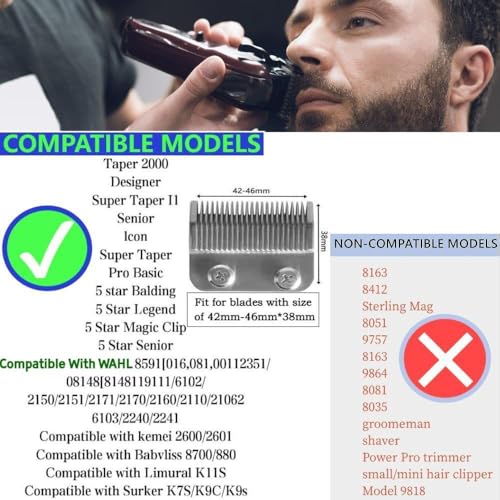 Professional Hair Clipper Combs Guides Set - 1.25'' to 2'' Size Range, Replacement Guards£¬COMPATIBLE WITH WAHL Most Clippers/TrimmersMost Clippers/Trimmers,Grey(4 Pieces)