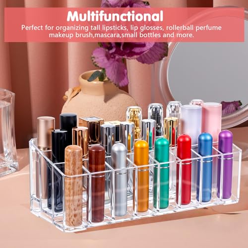 Acrylic Perfume Organizer with 48 Slots - Clear Makeup & Lipstick Storage Case