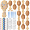 Mini DIY Wooden Hairbrush Painting Kit Set - 12 Combs & Art Supplies