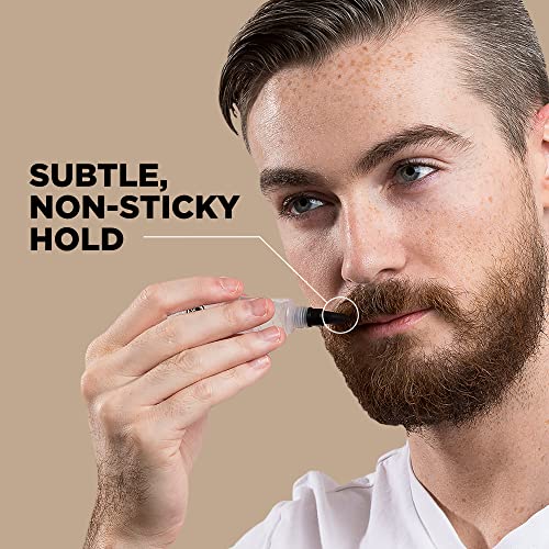 Stryx Mens Brow & Beard Gel Comb -Made in USA Beard Care good for Eyebrows with Brush Applicator - Moisturizing Aloe Vera, Bamboo & Cucumber Extracts for Subtle & Non-Sticky Hold