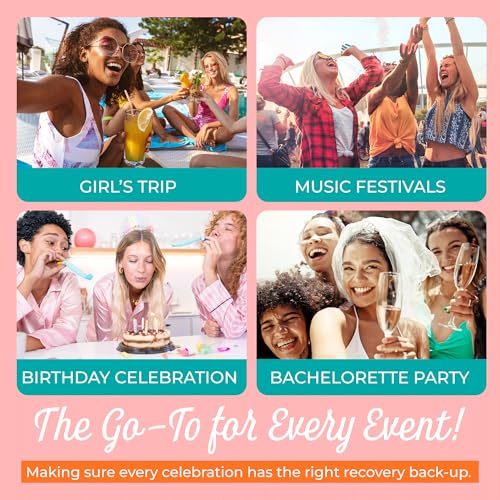 Real Vitamins 10 Pack Hangover Recovery Kits - Party Favors for Bachelorette, Weddings & Celebrations