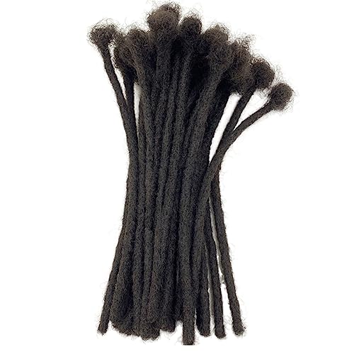 6 Inch Human Hair Loc Extensions 0.6cm Thick Black Dreadlocks for Women Men Kids - Handmade & Dyeable