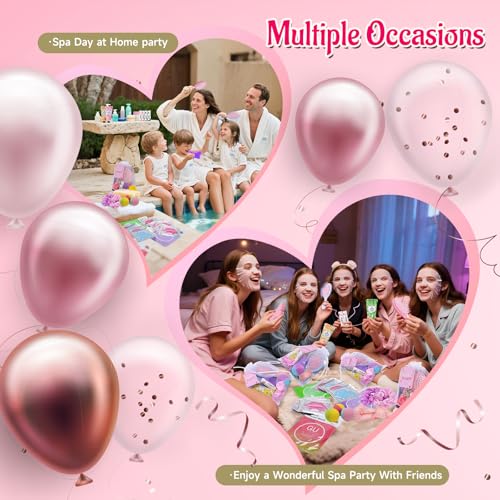 VESPRO 110PCS Spa Party Supplies for Girls, Spa Day Kit Include Face Masks Skincare, Hand Cream, Lip Balm, Under Eye Patches, Mini Hair Brush, Spa Birthday Sleepover Party Supplies for Teen Girls