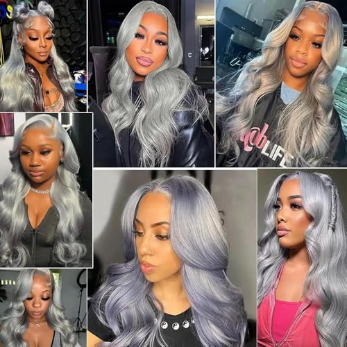 Grey Body Wave Hair Bundles - 3 Pack 12 14 16 Inch 300g - Unprocessed Virgin Brazilian Human Hair - Variation of THIS listing
