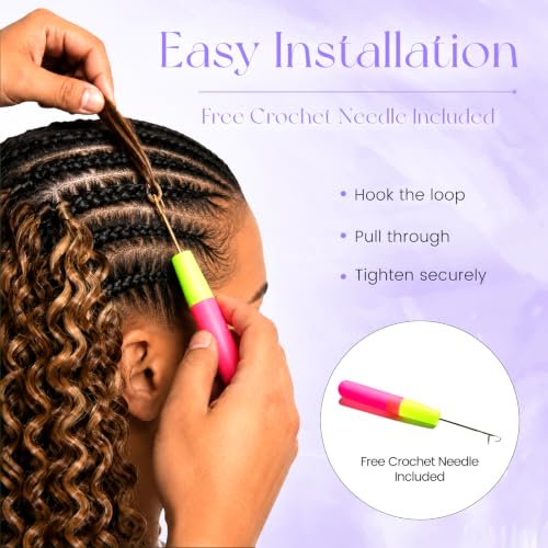 Highlight 1Pcs 50g 18 Inch Burmese Curly Human Hair Crochet Extension - Ashart