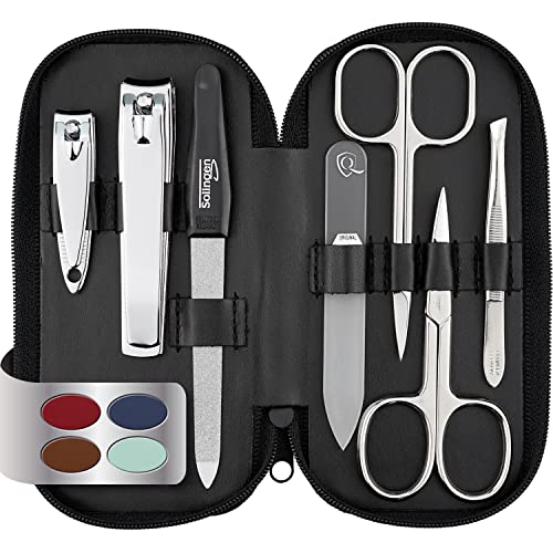 marQus Manicure Sets for Women & Men from Solingen Germany with glass nail file - Quality Grooming Kit Incl. Nail Clippers & glass nail file, Nail Kit Perfect for Pedicure.