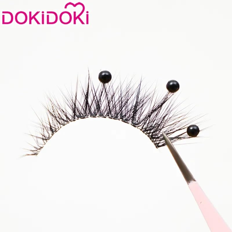 KIRA KIRA Furina Eyelashes Genshin Impact Cosplay Focalors Black False Eyelashes With Rhinestones Doki Furina Fontaine Eyelashes Cosplay Accessories Props