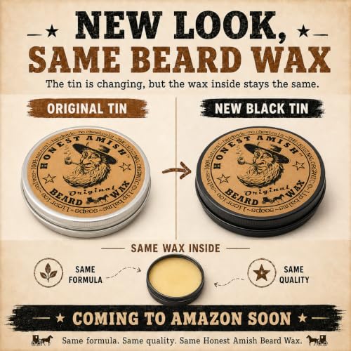 Honest Amish Original Beard Wax 2oz Pack of 2 - Natural & Organic Beard Styling