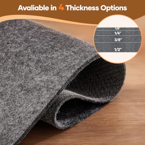 8' x 10' Rug Pad Non Slip Cushioned Gripper for Hardwood Floors - Felt & Silicone Backing