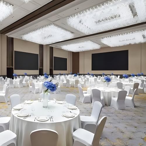 White 120 Inch Round Tablecloth 10 Pack - Stain Resistant & Wrinkle-Free Polyester for Wedding & Events