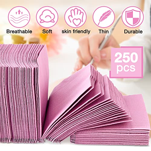 Disposable Nail Table Towels Mat Pink 250 Pcs Waterproof Patient Bibs