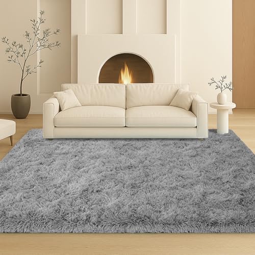Grey Fluffy Shag Area Rug 8x10 Feet Non-Slip Thick Soft Carpet for Home - Variation of THIS listing