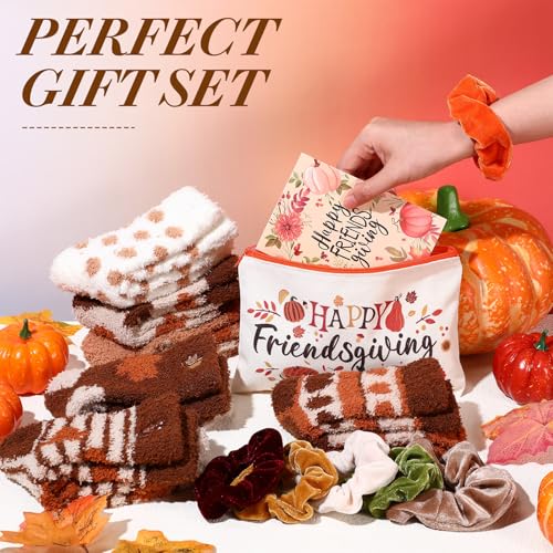 Friendsgiving Gift Set with Makeup Bags Socks Scrunchies - Variation 24