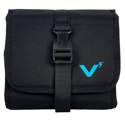 VOLT Grooming GoPack Travel Toiletry Bag for Men, Hanging Organizer for Travel Essentials & Toiletries, Water Resistant Cordura Fabric with Fold-Out Design, Pockets & Removable TSA Storage Bag, Black