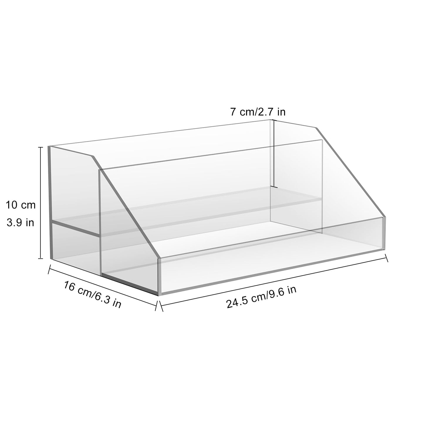 JessLab Acrylic Perfume Organizer, 2-Tier Eyeshadow Palette Organizers, Cosmetic Display Case for Vanity Bathroom Countertop, Beauty Holder for Lipstick, Brush, Skincare