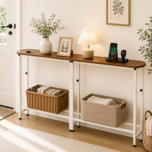 78.8 Inch Adjustable Narrow Console Table for Behind Couch, Entryway & More