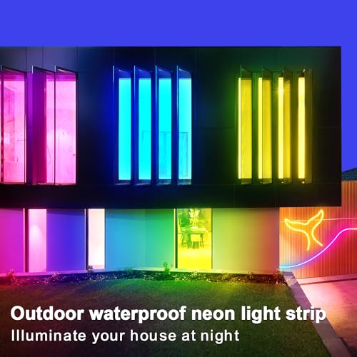 Segrass 100ft RGB LED Neon Rope Lights Waterproof Flexible Strip with Remote APP Control