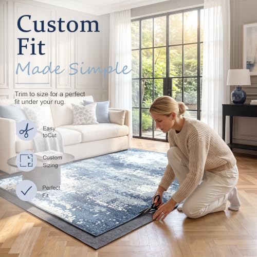 Merelax 9' x 12' Non Slip Rug Pad with Cushioned Grip, 4mm Thick, Rectangular