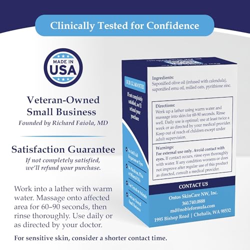 Zinc Pyrithione Soap Bar 2% with Emu Oil - 3.25 oz Pack of 3 | Acne & Skin Relief
