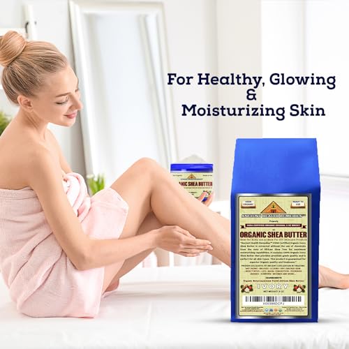 USDA Certified Organic Unrefined Raw AFRICAN IVORY SHEA BUTTER BLOCKS/JAR Bulk Size Grade A for Anti Aging, Dry Skin, Base for DIY Body Butter, Beauty, Skin Moisturizer & Hand Cream