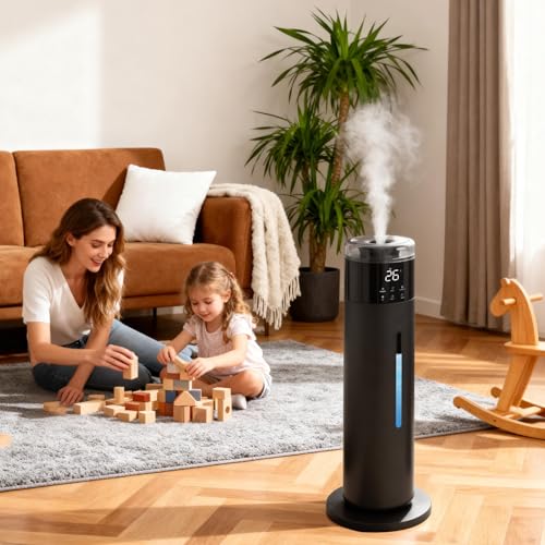 Decitiva Black 8L Ultrasonic Cool Mist Humidifier for Bedroom & Large Rooms