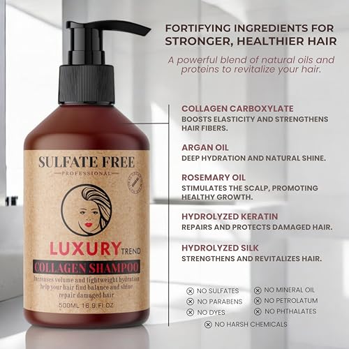Collagen Hair Shampoo for Women - Thicker, Fuller, Salon-Quality Growth 16.9 oz