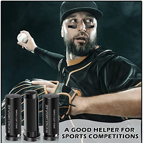 CAHIUYOA 3 Pcs Eye Black Stick for Sports Eye Black Football/Baseball/Softball,EyeBlack Face Body Paint Stick Athletes Sports Clown Black Makeup Halloween Cosplay
