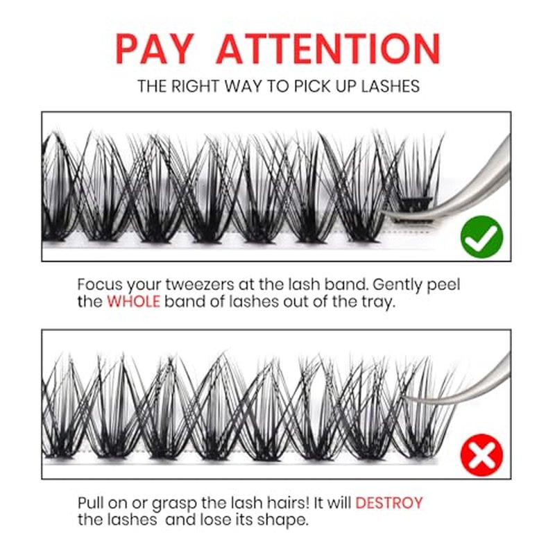 Lash Clusters DIY Eyelash Extension: Mega Volume C D Curl Individual Lashes 192PCS - Eyelash Clusters Extensions Wispy Natural Look False Lashes Cluster Fake DIY at Home 9-16mm RW01 by Risute
