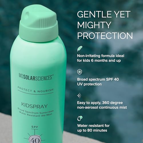 Kids Sunscreen Spray SPF 40 with Vitamin C - Water-Resistant, 6 Fl Oz - Fast-Drying Sun Protection for Sensitive Skin - Variation of THIS listing