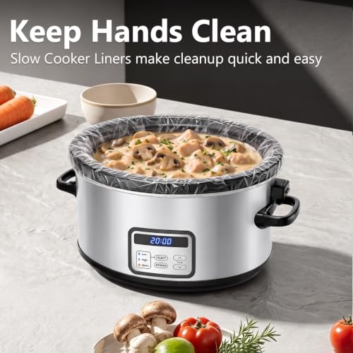 6 Quart Programmable Slow Cooker with Locking Lid and Digital Timer