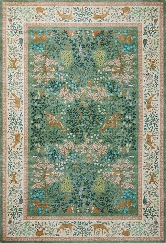 Loloi Rifle Paper Co Canopy Sage & Blush Area Rug 5' x 7'6" - Enchanted Floral Design