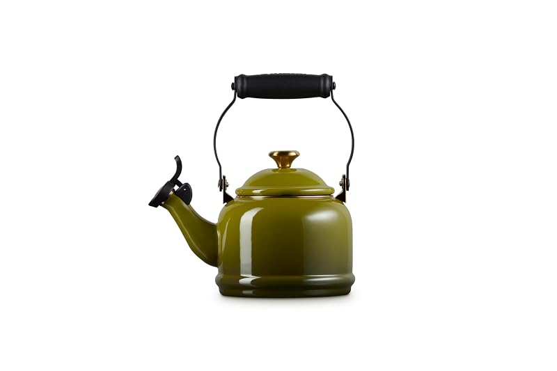 Olive Demi Tea Kettle 1.25 qt - Enamel On Steel, Le Creuset