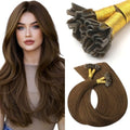 VINBAO U Tip Hair Extensions Human Hair 16 Inch - #4 Chocolate Brown, Seamless & Natural Blend