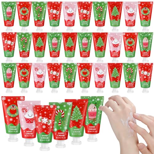 Christmas Hand Cream Gift Set - 36 Mini Moisturizers with Festive Designs & Flavors - Variation of THIS listing