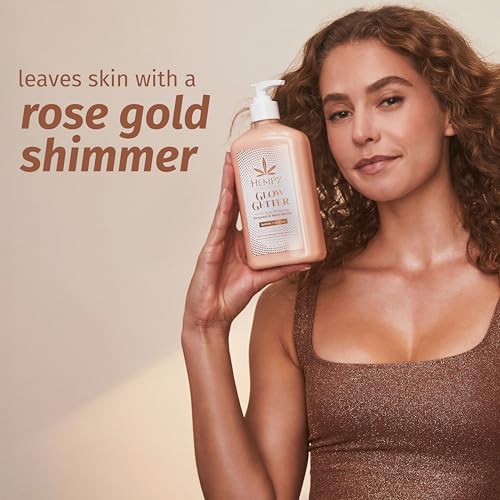 Hempz Glow Getter Body Lotion,Hydrating Moisturizer with Shimmer,17 oz.,(Pack of 2)