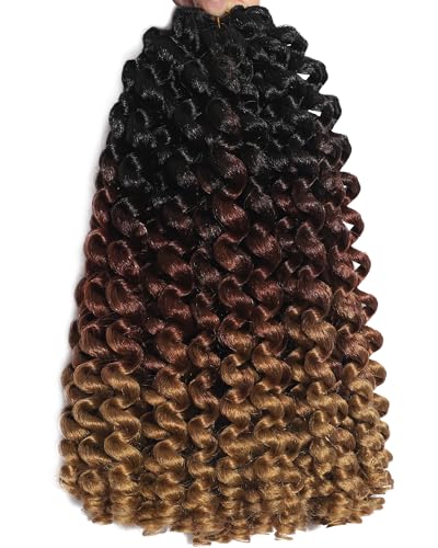12 Inch Jamaican Bounce Crochet Hair Extensions - 2X Ringlet Wand Curl Pre-Looped Pack of 3 T1/30/27