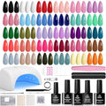 Beetles Gel Nail Polish Kit with UV Light - 54 Pcs, 32 Colors, Nail Art Set - Variation A Multicolor 32-54