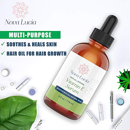 Organic Vitamin E Oil for Skin, Hair & Scar Treatment - 4 oz